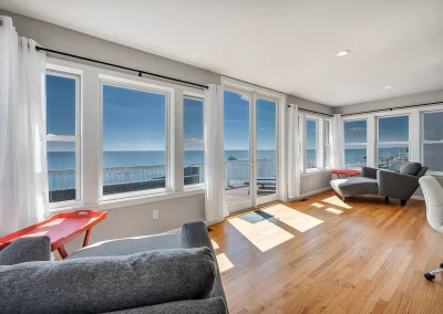 Lovely water views and comfy seating real estate photography in Madison, CT on the Connecticut shoreline