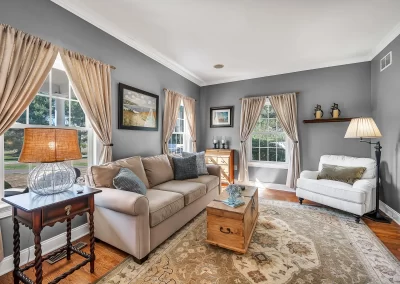 cozy living room real estate photography in Middletown, CT