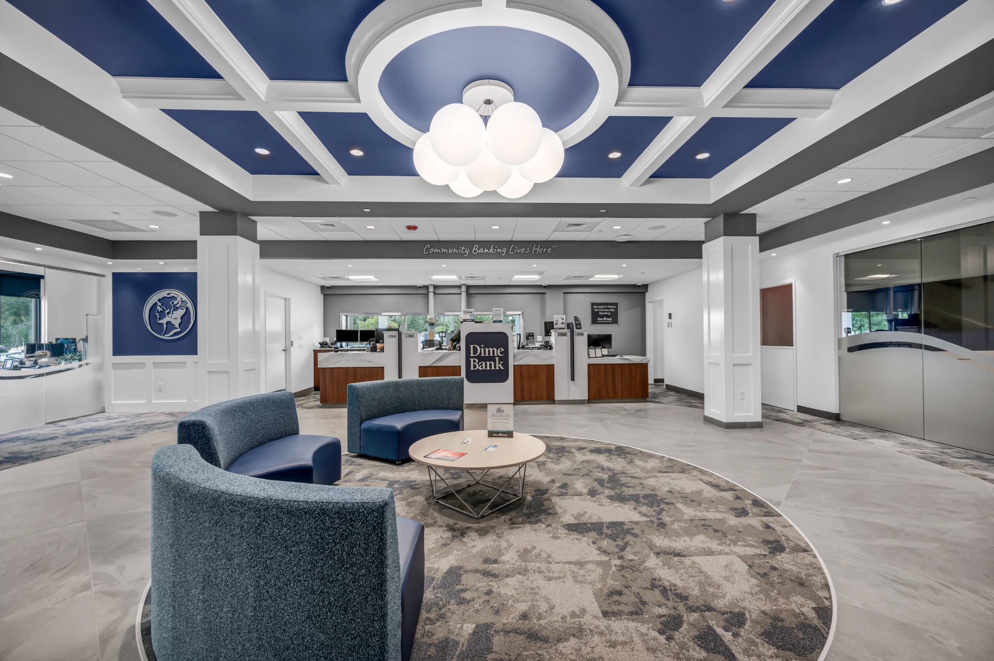 Completed Dime Bank commercial interior photographed by Multi-Focus Media